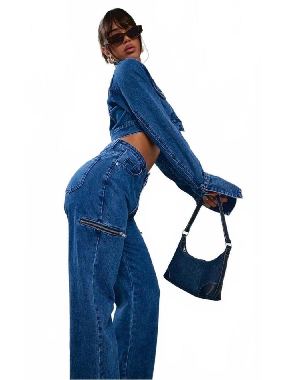NWT PLT Jeans 4 Tall Thigh Zip Detail Straight Leg casual western festival